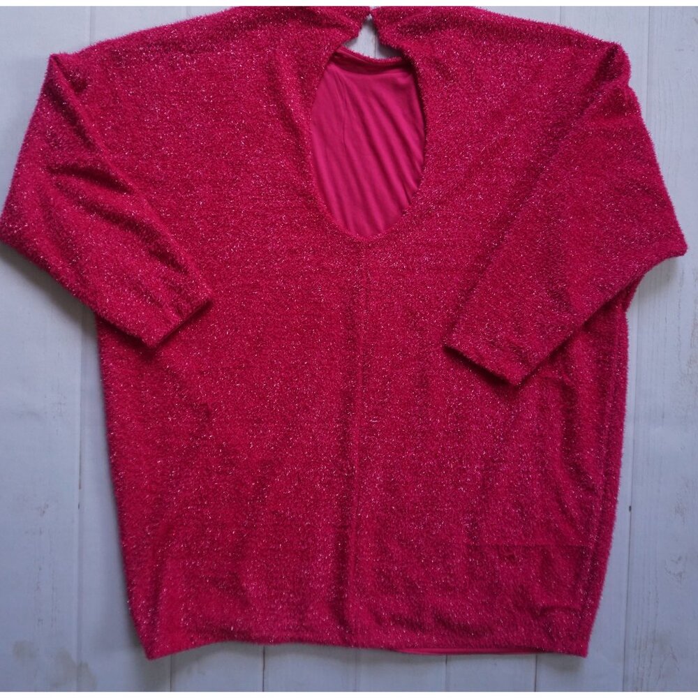 H&M Women Pink Glitter Sweater Dress Top – Size XL - Picture 6 of 7